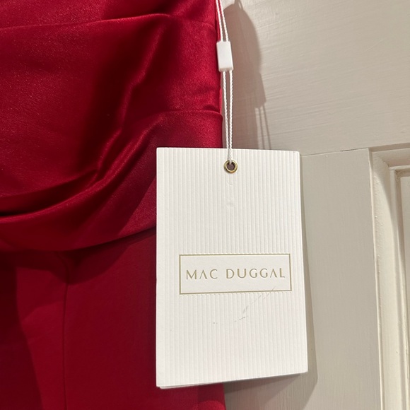 MAC DUGGAL Dress Size 8 Evening Gown Red NEW One Shoulder Draped Trumpet #49547 - Picture 6 of 9